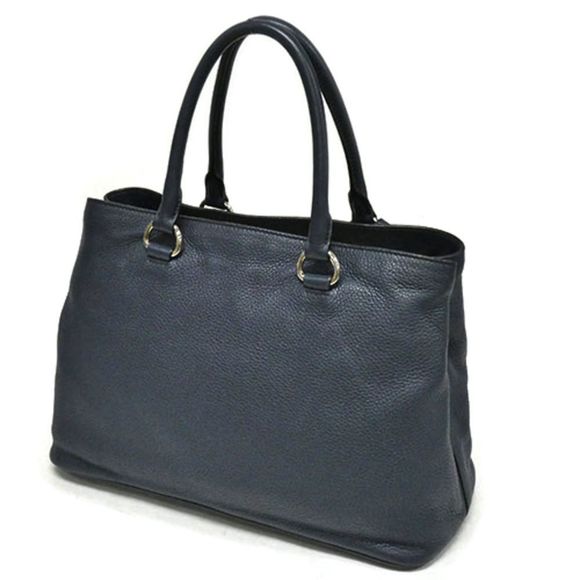 Prada Saffiano Lux 2 Way Handbag Shoulderbag Silver Hardware Navy - Picture 3 of 10